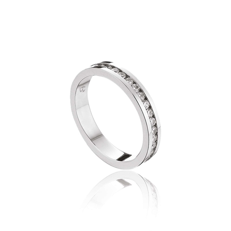 Anello Donna Luca Barra AN114.13 In Acciaio A Fascia Con Zirconi