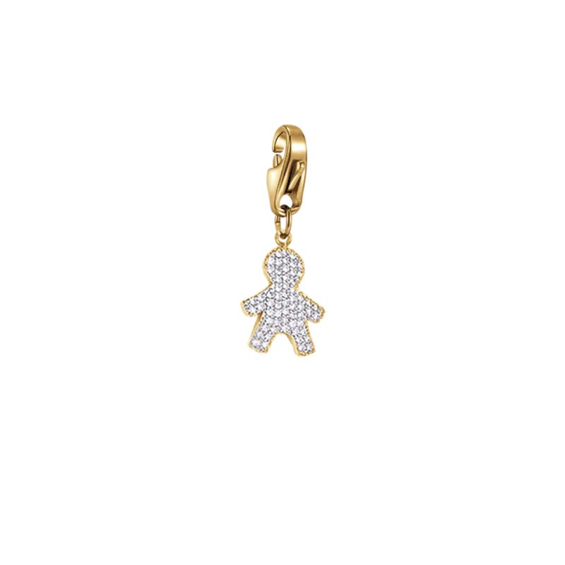 Charm in acciaio dorato a forma di bimbo Luca Barra CH201