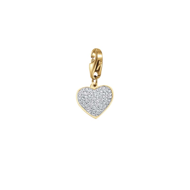 Charm in acciaio dorato a forma di cuore Luca Barra CH205