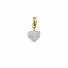 Charm in acciaio dorato a forma di cuore Luca Barra CH205