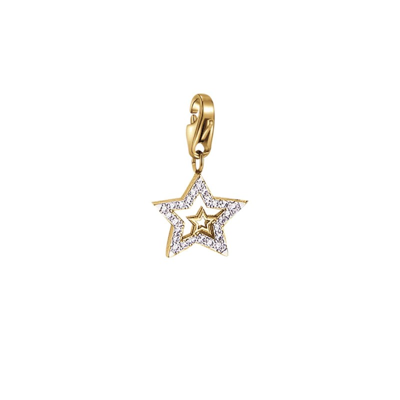 Charm in acciaio dorato a forma di stella Luca Barra CH209