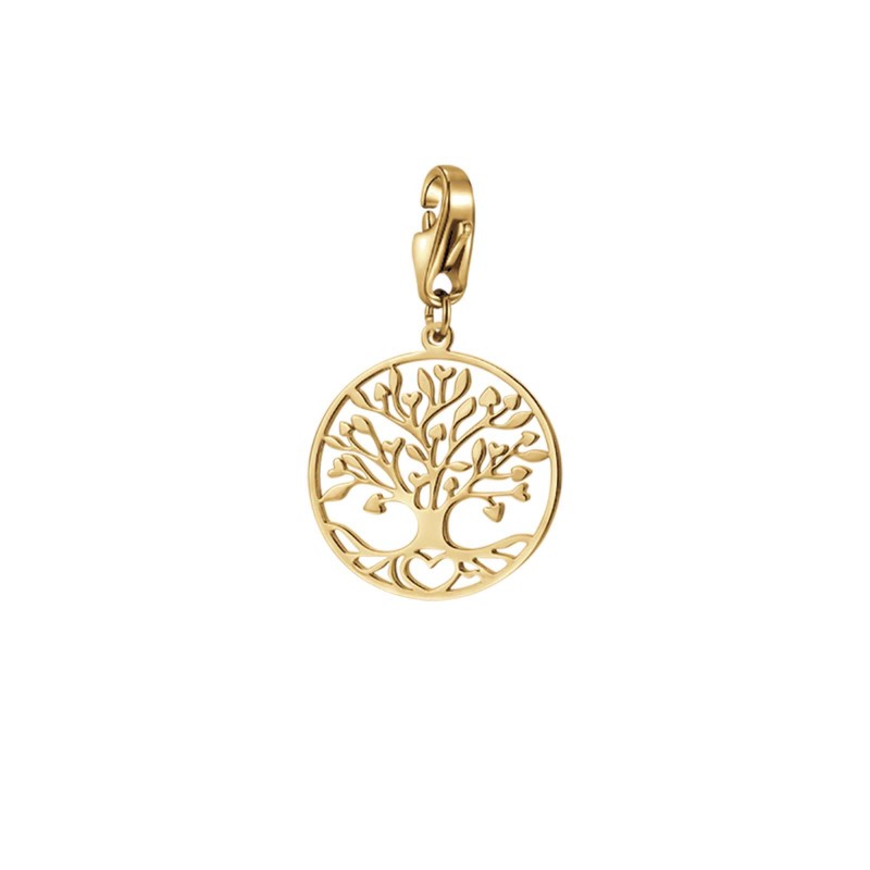Charm albero della vita in acciaio dorato Luca Barra CH215