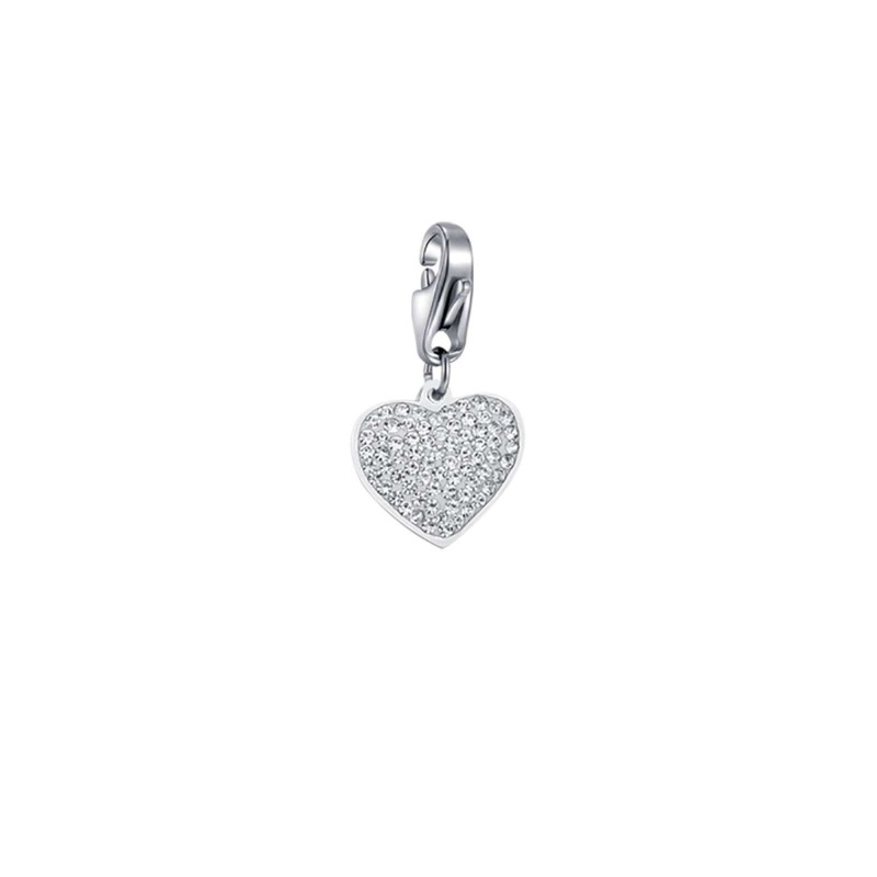 Charm in acciaio a forma di cuore Luca Barra CH204