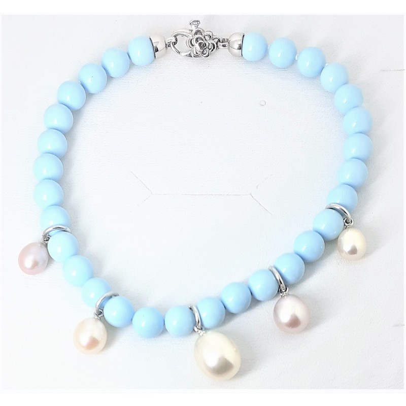 Bracciale donna in pasta di turchese con perle MIKIKO MB7372A4TURCHESE