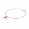 Bracciale donna con cornetto rosa e quadrifoglio Gioia Argento CBR26 P