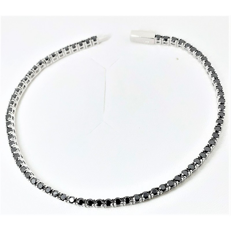 Bracciale tennis in argento con pietre nere Gioia Argento CBR95 N