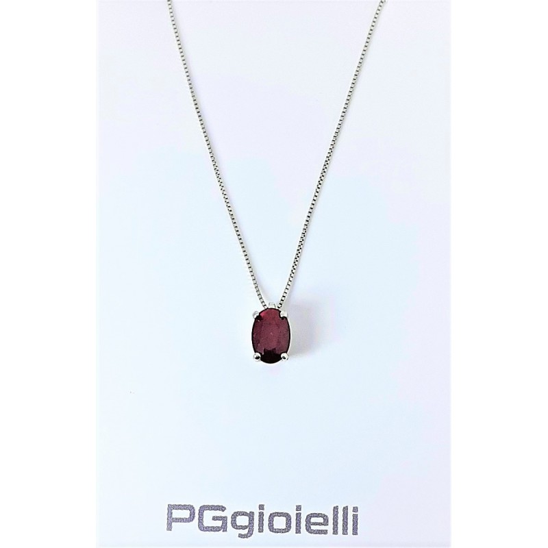 Collana donna in oro bianco con rubino PG Gioielli CIOONLY/1R