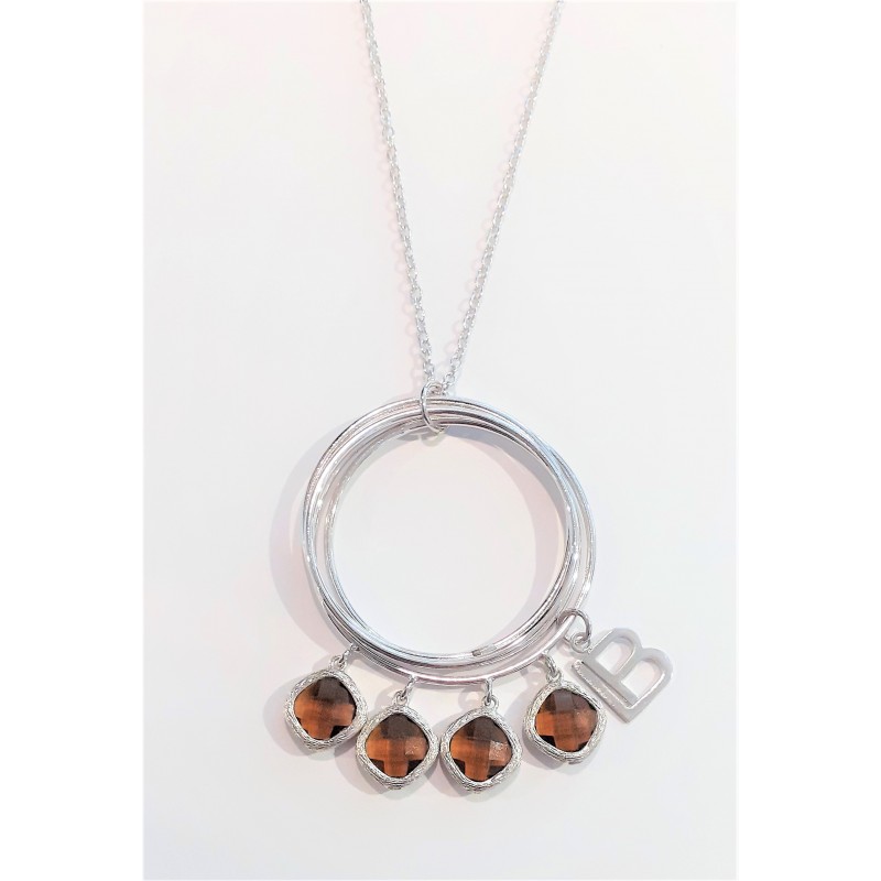 Collana lunga donna in bronzo con pietre marroni Laura Biagiotti LBJT01