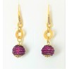 Orecchini pendenti in bronzo dorato con cristalli vinaccia Chance Jewels OR5
