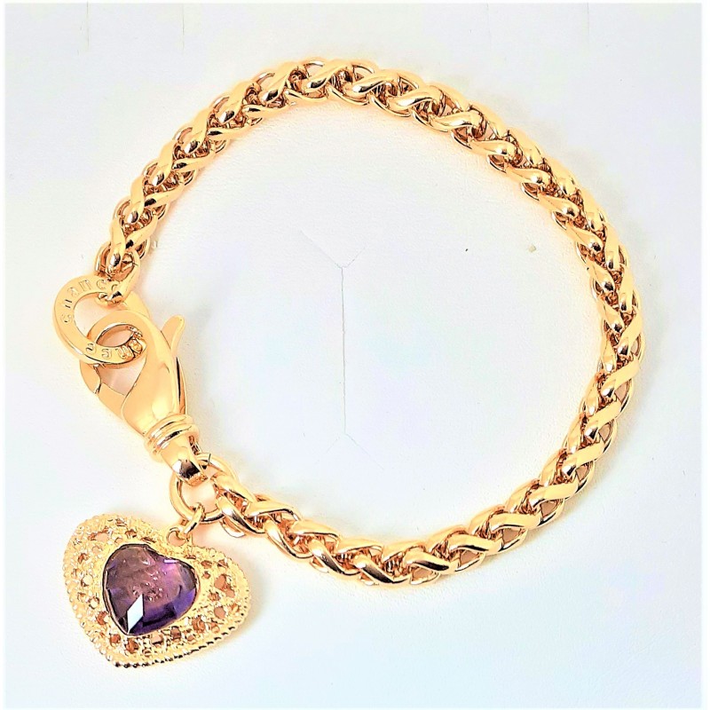 Bracciale donna con cuore e pietra viola Chance Jewels LM143R
