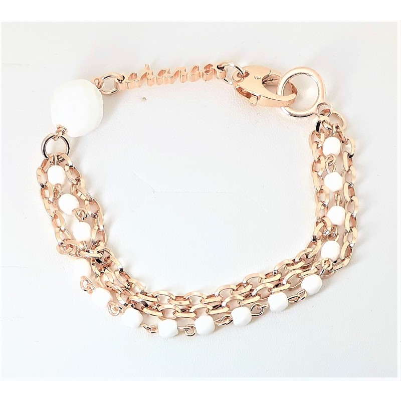 Bracciale donna in bronzo rosè con pietre bianche Chance Jewels BR006RA
