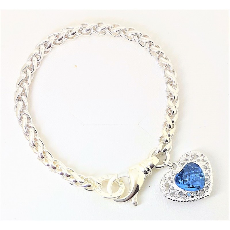 Bracciale donna con cuore e pietra celeste Chance Jewels LM157B
