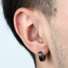 Orecchini uomo a cerchio in acciaio IP nero Lotus Style LS2154/4/2