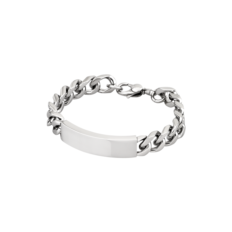 Bracciale uomo in acciaio con piastra centrale Lotus Style LS1554/2/1