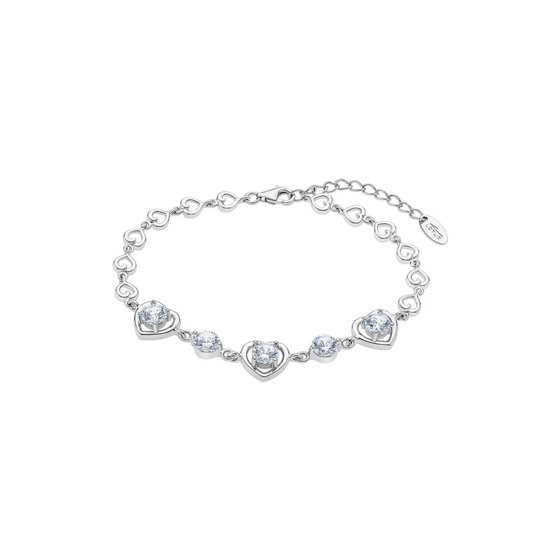 Bracciale Donna Lotus Silver in Argento Con Cuori LP3092-2/1