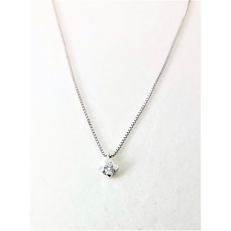 Collana Donna Elli's Nardelli EL026304 In Oro Bianco Punto Luce Con Diamante