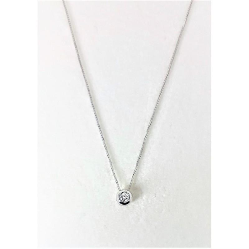 Collana Donna Elli's Nardelli EL026105 Oro Bianco Punto Luce Cipollina Con Diamante