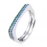 Anello donna sdoppiato con pietre verdi e blu Trova Gioielli 7361-C4