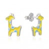 Orecchini bimba a forma di giraffa con smalto giallo Trova Gioielli 6489-GI