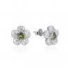 Orecchini a forma di fiore con pietra verde Trova Gioielli 7053-P