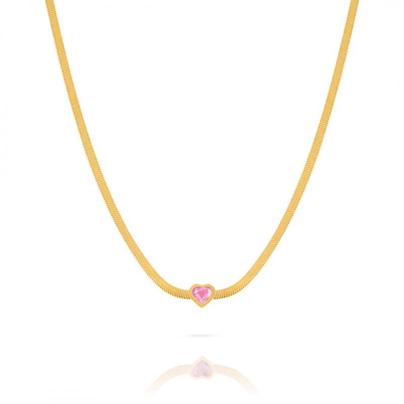 Collana donna in acciaio dorato OPSOBJECTS FABLE HEART OPSCL-785