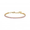 Bracciale Tennis Donna Luca Barra BK2277 In Acciaio Dorato Con Zirconi Rosa
