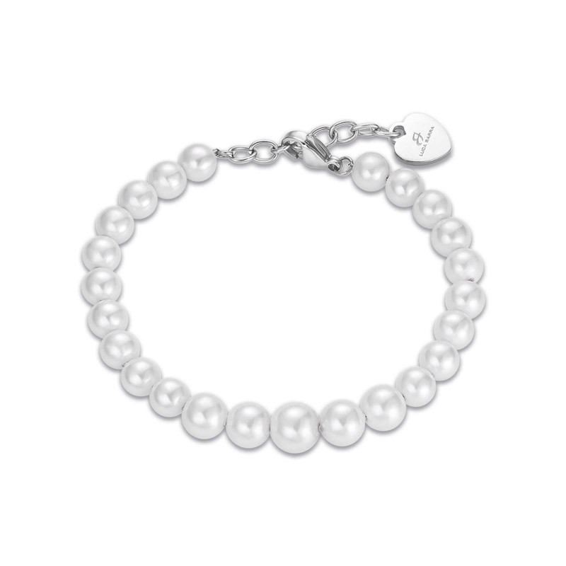 Bracciale Donna Luca Barra BK2100 In Acciaio Con Perle Sintetiche Bianche