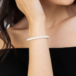 Bracciale Donna Luca Barra BK2100 In Acciaio Con Perle Sintetiche Bianche