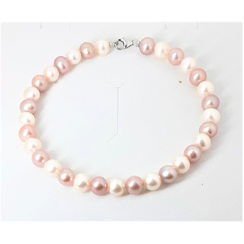 Bracciale Donna MIKIKO MB0900O4FCBR055 In Perle Di Acqua Dolce Bianche E Rosa MIKIKO MB0900O4FCBR055