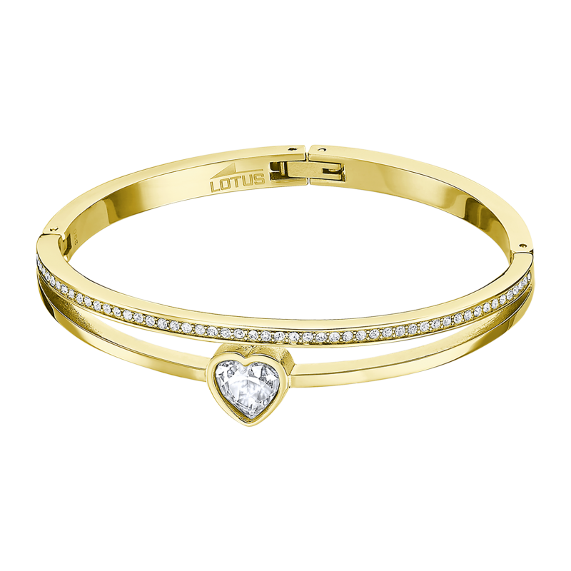 Bracciale Donna Rigido Lotus Style LS2121/2/1 In Acciaio Dorato Con Cuore