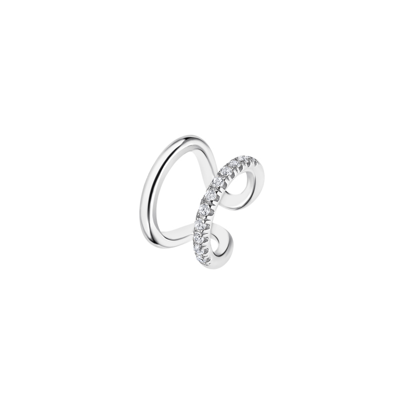 Mono orecchino in argento doppio cerchio Lotus Silver LP3351-9/1