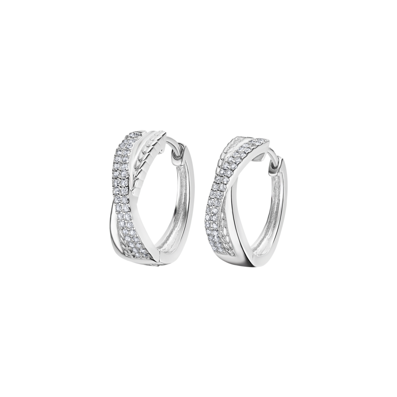 Orecchini Donna Lotus Silver LP3319-4/1 A Cerchio In Argento Con Zirconi