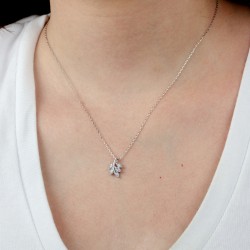 Collana Donna Lotus Silver LP3086-1/1 in Argento Con Pendente Foglia E Zirconi