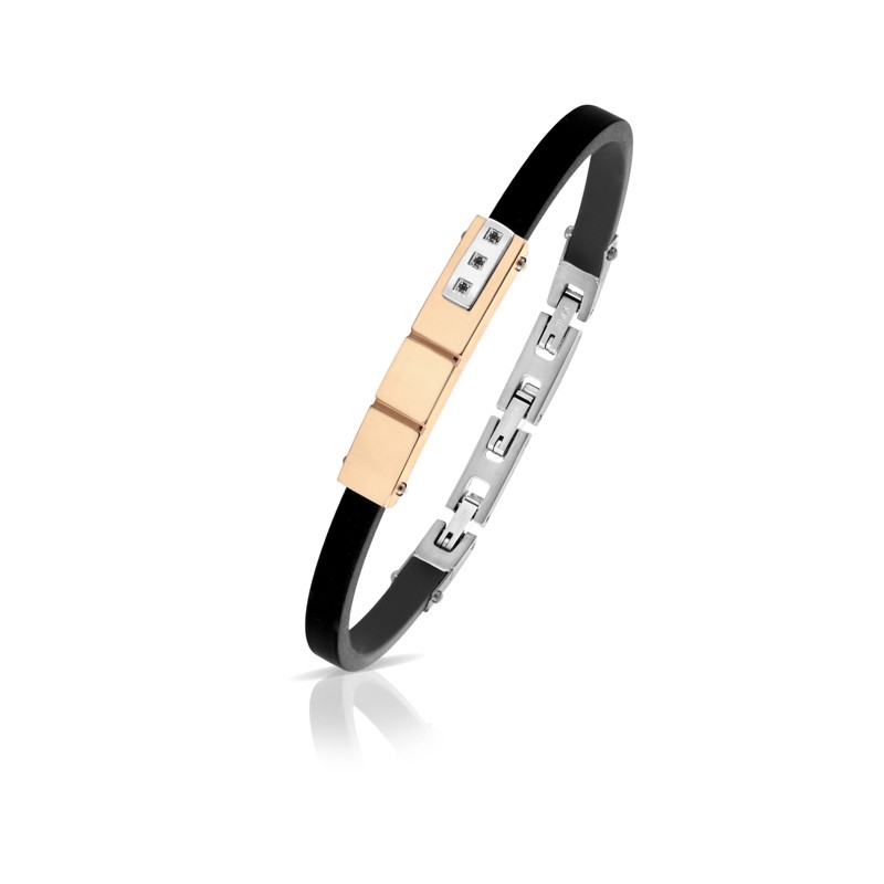 Bracciale uomo in acciaio e caucciù ARKANO CAU02RB/N