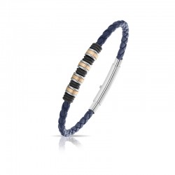 Bracciale uomo in cuoio blu...