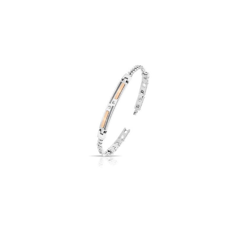 Bracciale Uomo ARKANO BAC26RB In Acciaio Con Piastra Centrale Bicolore