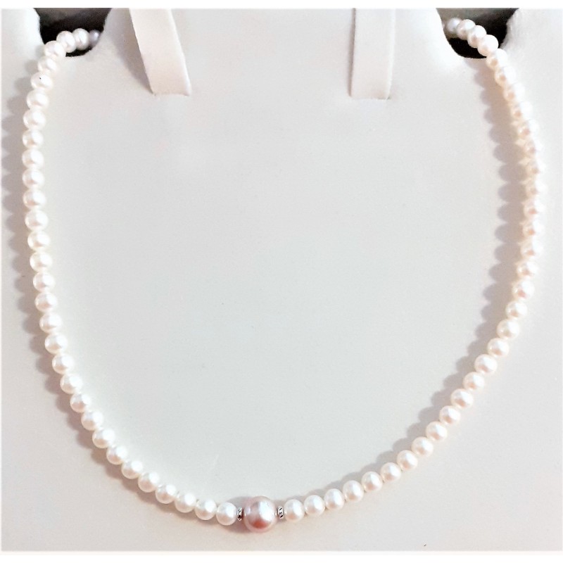 Collana Donna  MIKIKO MC1139O4FCBM050 In Perle Più Perla Rosa Centrale