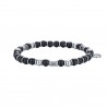 Bracciale uomo elastico con pietre nere Luca Barra BA1442