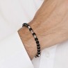 Bracciale uomo elastico con pietre nere Luca Barra BA1442