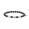 Bracciale uomo elastico con pietre nere Luca Barra BA1449