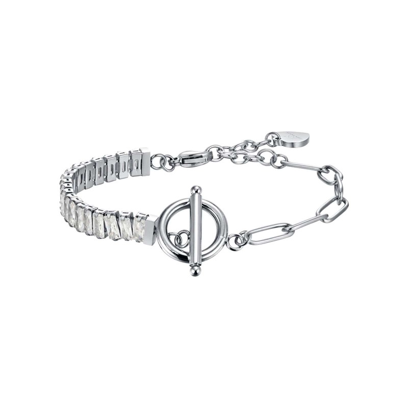 Bracciale donna in acciaio con cristalli trasparenti Luca Barra BK2296