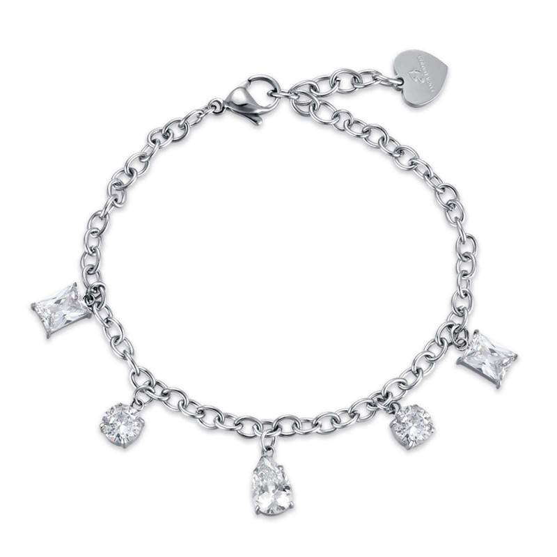 Bracciale donna in acciaio con cristalli trasparenti Luca Barra BK2257