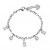 Bracciale donna in acciaio con cristalli trasparenti Luca Barra BK2257