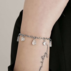 Bracciale donna in acciaio con cristalli trasparenti Luca Barra BK2257