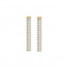 Orecchini Donna Barra OK1187 Pendenti In Acciaio Dorato Con Cristalli Baguette