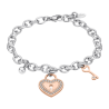 Bracciale donna con cuore e chiave rosè Lotus Style LS2188/2/2