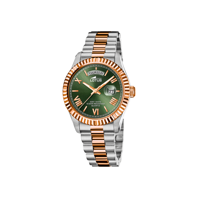 Orologio uomo in acciaio bicolore argento e rosè Lotus 18856/3