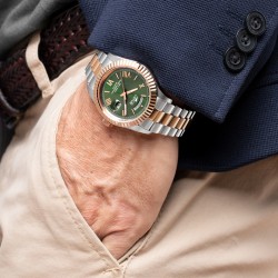 Orologio uomo in acciaio bicolore argento e rosè Lotus 18856/3