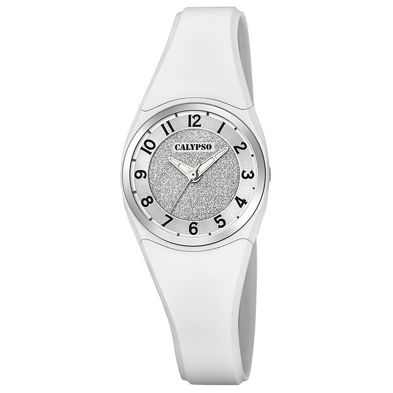 Orologio Donna Ragazza Calypso K5752/1 Con Cassa E Cinturino Bianchi