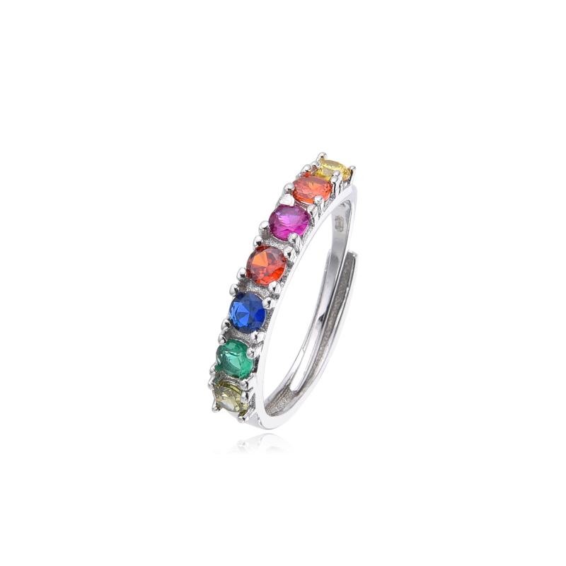 Anello Donna Trova Gioielli 5563-C Tipo Veretta Con Pietre Multicolore
